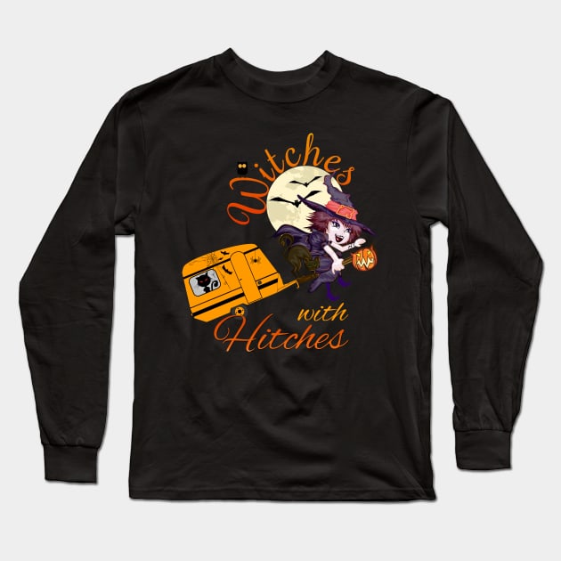 Halloween Witches with Hitches Long Sleeve T-Shirt by norules